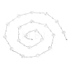 304 Stainless Steel & ABS Plastic Pearl Round Bead & Glass Heart Bead Cable Chains CHS-G048-11P-3