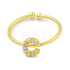 Rack Plating Brass Open Cuff Rings for Women RJEW-F162-02G-C-2