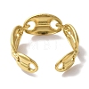 Vacuum Plating 201 Stainless Steel Coffee Bean Open Cuff Rings for Women RJEW-C092-12G-3