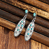Alloy Resin Stud Dangle Earrings WGDAB08-01-3
