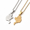 Heart with Boy & Girl Couple Pendant Necklaces & Stud Earrings SJEW-E045-05GP-2