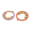 4Pcs Natural Gemstone & Glass Seed Beaded Pendants PALLOY-MZ01268-2