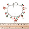 Christmas Alloy Enamel Charm Bracelets BJEW-H634-01C-KCGP-3