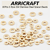 ARRICRAFT 60Pcs 3 Style 304 Stainless Steel Spacer Beads STAS-AR0001-29-4