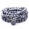 Bohemian Styles Natural Round Zebra Jasper Beaded Stretch Bracelets for Women Men XW1500-15-1