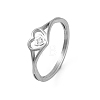 Heart 304 Stainless Steel Finger Ring foe Women RJEW-C086-15-P-1