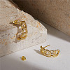 SHEGRACE Brass Micro Pave Clear Grade AAA Cubic Zirconia Stud Earrings JE008A-X-2