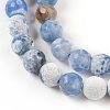 Faceted Natural Fire Crackle Agate Beads Strands G-F447-8mm-B09-6