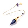 Resin Hexagonal Pointed Dowsing Pendulums(Brass Finding and Gemstone Inside) G-L521-A06-2