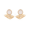 Zinc Alloy & Acrylic Pearl Stud Earrings WGAB762-04-1