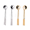 Feng Shui 304 Stainless Steel Chain Tassel Earrings EJEW-I248-37-1