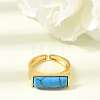 Brass with Synthetic Turquoise Cuff Open Rings for Women GG-CBA0B5A-04G-06-2