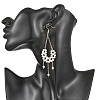 Shell Pearl Beads Dangle Earrings EJEW-JE07453-2