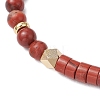 Natural Red Jasper Braided Bead Bracelets BJEW-JB11241-04-3