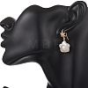 Flower Natural Keshi Pearl Dangle Earrings EJEW-JE06979-4