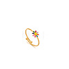 Daisy 304 Stainless Steel Enamel Open Cuff Rings for Women RJEW-M061-01G-06-1