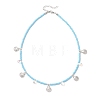 Boho 304 Stainless Steel Shell Shaped Pendant Glass Seed Beaded Necklaces NJEW-MZ00147-01-2