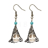 Synthetic Turquoise Dangle Earrings EJEW-JE05793-1