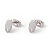 Non-Tarnish 201 Stainless Steel Stud Earring Findings with Hole EJEW-A071-01C-P-1