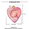 304 Stainless Steel Resin Pendants OY013-37G-2