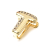 Brass Micro Pave Clear Cubic Zirconia Initial Spacer Bars KK-E802-34G-T-2