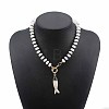 Bohemian Alloy Enamel Fish Pendant Rondelle Resin Beaded Necklaces for Women WGAFD1E-01-1
