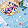 60Pcs Opaque Acrylic Beads SACR-DR0001-01B-3