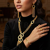 Luxury Alloy Ring Tassel Bracelets & Earrings & Necklaces & Rings Sets for women CI2534-3