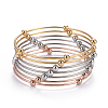Fashion Tri-color 304 Stainless Steel Bangle Sets BJEW-L664-023C-M-1