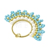 Glass Seed Beaded & Brass Linking Rings Pendnats PALLOY-MZ01340-02-2