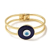 Rack Plating Brass Enamel Evil Eye Hollow Bangles for Women BJEW-H607-01G-06-2