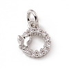 Brass Micro Pave Clear Cubic Zirconia Charms ZIRC-F132-55P-1