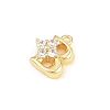 Brass Micro Pave Clear Cubic Zirconia Charms KK-Z151-18G-B-2