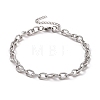 304 Stainless Steel Textured Cable Chain Bracelet for Men Women BJEW-E031-11P-02-1