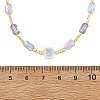 Gradient Color Electroplate Glass and Brass Tube Beaded Necklaces NJEW-JN06689-4