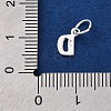 925 Sterling Silver Letter Charms STER-C012-01S-D-3