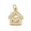 Brass Micro Pave Clear Cubic Zirconia Pendants KK-H255-23G-1-1