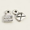 Tibetan Style Alloy Envelope Carved Heart and Word Made with Love Charms for Gift Making LF0643Y-1