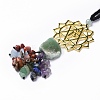 Natural Raw Green Aventurine & Mixed Stone Chips Tassel Pendant Decorations HJEW-P014-01G-01-2