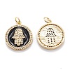Real 18K Gold Plated Brass Micro Pave Clear Cubic Zirconia Pendants ZIRC-M114-50G-07-2