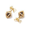 Natural Tiger Eye Bowknot Dangle Stud Earrings EJEW-MZ00348-01-4