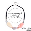 Resin Geometric Oval Beaded Necklaces with Black Waxed Cord and Alloy End Chains WG4F80F-01-1