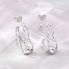 304 Stainless Steel Textured Wavy Wire Heart Shape Stud Earrings for Women SA-CBAB549-06P-1