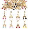 16Pcs 8 Styles Alloy Enamel Pendant Decorations HJEW-YW00540-1