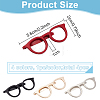 4Pcs 4 Colors Alloy Glasses Frame Shape Tie Clip for Clothes Dresses Decoration JEWB-BC0001-10-2