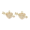 Valentine's Day Brass Micro Pave Clear Cubic Zirconia Pendants KK-Q072-10G-1