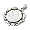 Tibetan Style Flower Alloy Pendant Cabochon Settings X-TIBEP-Q055-09AS-RS-2