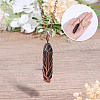 1Pc Natural Black Agate Bullet Macrame Pouch Pendant Alloy Chain Necklaces NJEW-PA0001-01D-3