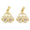 Brass Micro Pave Clear Cubic Zirconia Pendants CU-CBABDE1-12G-1