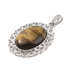 Natural Tiger Eye Pendants G-A226-03P-04-2